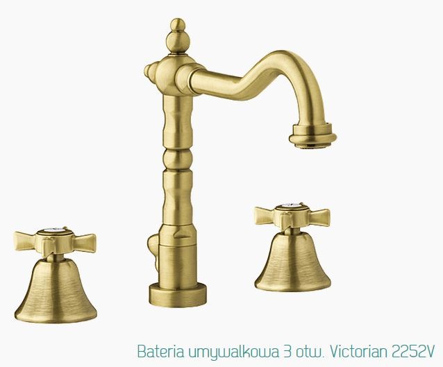Fromac Victorian bateria umywalkowa 3-otworowa z korkiem automatycznym chrom 2252VBR