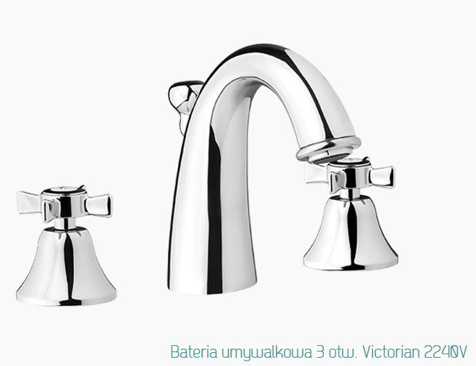 Fromac Victorian bateria umywalkowa 3-otworowa z korkiem automatycznym chrom 2240V