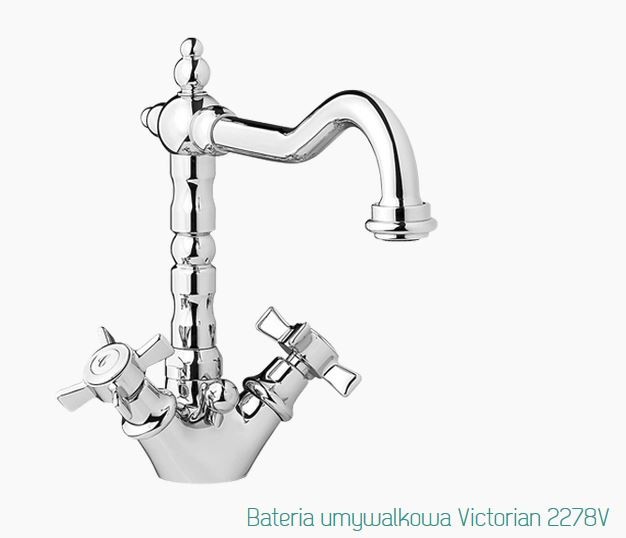 Fromac Victorian bateria umywalkowa wysoka z korkiem automatycznym chrom 2278V