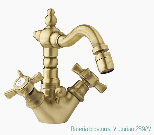 Fromac Victorian bateria bidetowa wysoka z korkiem automatycznym brąz antyczny 2302VBR