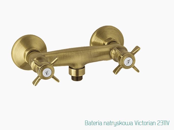 Fromac Victorian bateria prysznicowa ścienna brąz antyczny 2311VBR