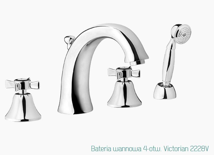 Fromac Victorian bateria wannowa 4-otworowa chrom 2228V