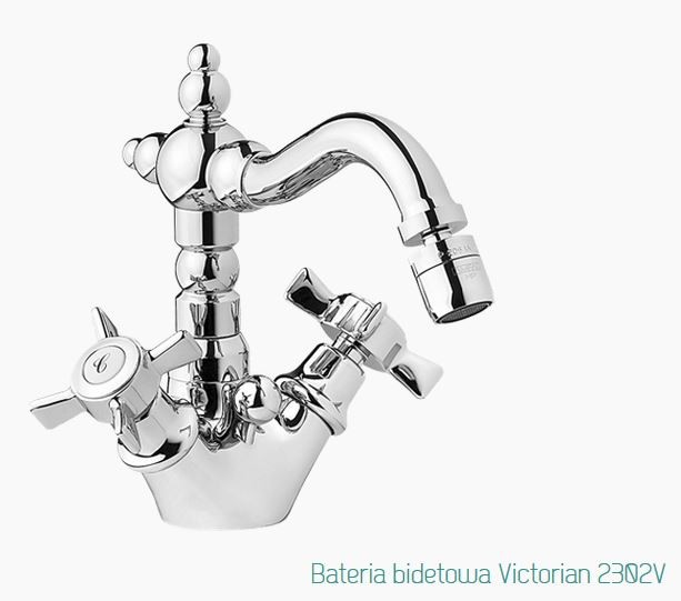 Fromac Victorian bateria bidetowa wysoka z korkiem automatycznym chrom 2302V