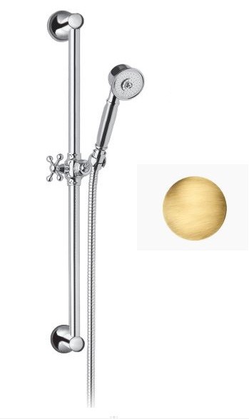 Fromac zestaw prysznicowy z drązkiem 67cm RETRO brąz antyczny 2056BR