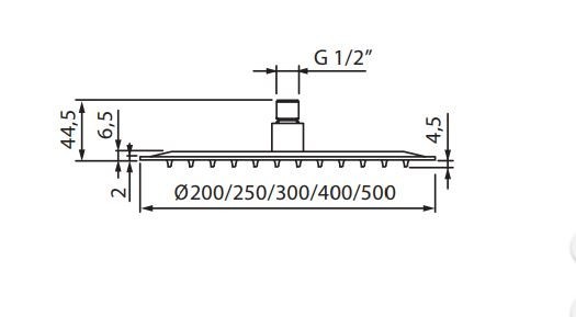Fromac deszczownica głowica prysznicowa okrągła 25x25 chrom VSN0250