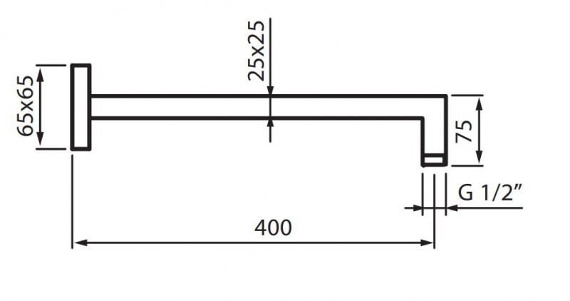 Fromac ramię ścienne deszczownicy kwadratowe 40cm chrom VSN0304