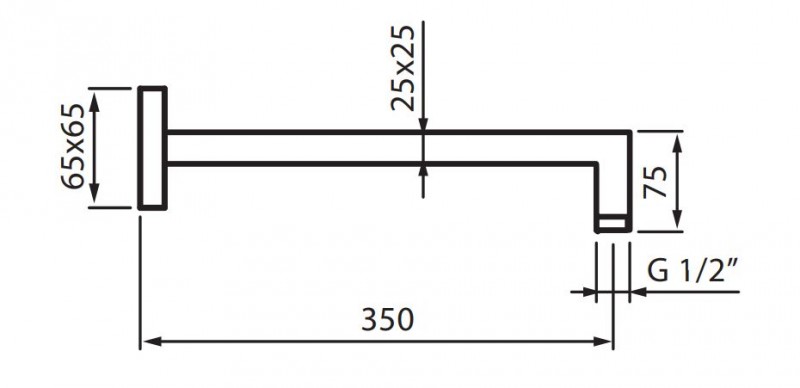 Fromac ramię ścienne deszczownicy kwadratowe 35cm chrom VSN0302