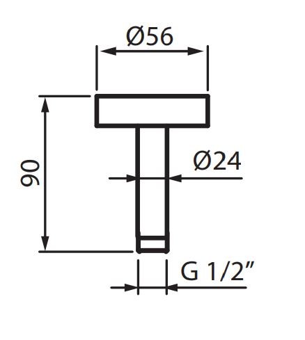Fromac ramię sufitowe deszczownicy 9cm chrom 6687
