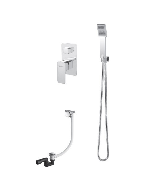 Vedo Mito kompletny system podtynkowy wannowy z napełnianiem przez przelew chrom VBM3243