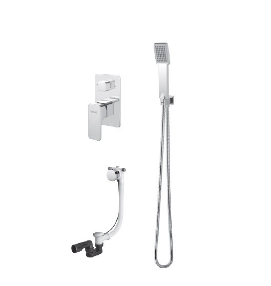 Vedo Mito kompletny system podtynkowy wannowy z napełnianiem przez przelew chrom VBM3242