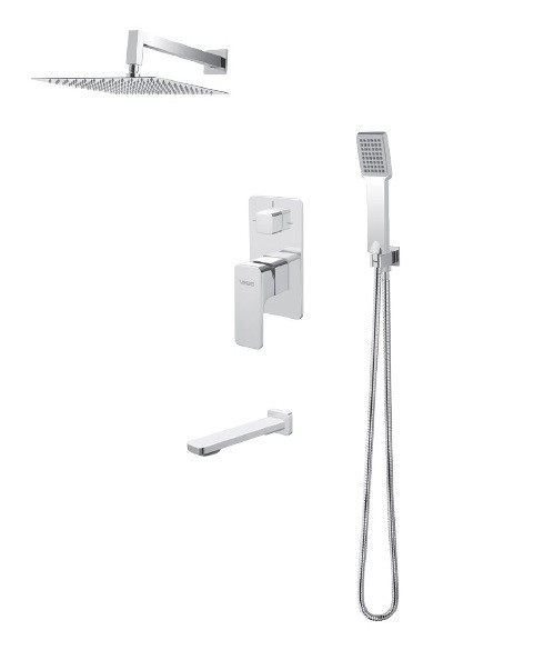 Vedo Mito kompletny system wannowo-prysznicowy podtynkowy z deszczownicą 25x25 chrom VBM3231/25