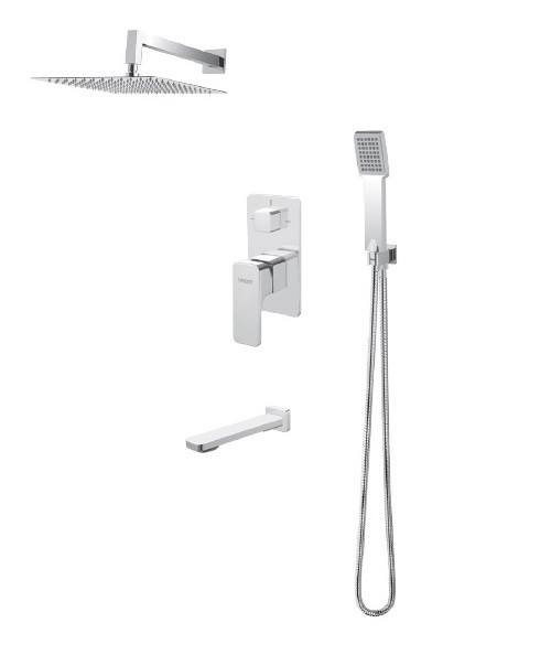 Vedo Mito kompletny system wannowo-prysznicowy podtynkowy z deszczownicą 20x20 chrom VBM3231/20