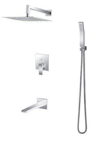 Vedo Sette kompletny system wannowo-prysznicowy podtynkowy z deszczownicą 30x30 chrom VBS7231/30