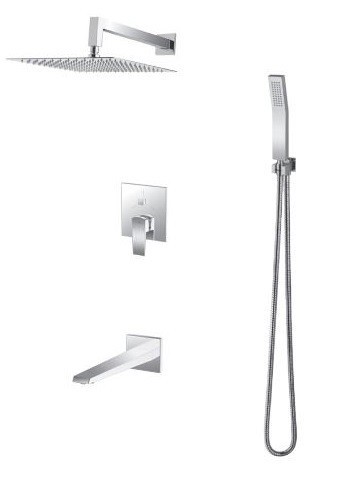 Vedo Sette kompletny system wannowo-prysznicowy podtynkowy z deszczownicą 25x25 chrom VBS7231/25