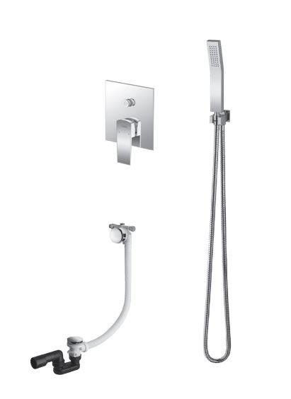 Vedo Sette kompletny system podtynkowy wannowy z napełnianiem przez przelew chrom VBS7243