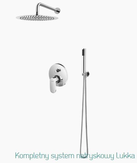 Vedo Lukka kompletny system prysznicowy podtynkowy z deszczownicą 25x25 i słuchawką chrom VBL2223/25