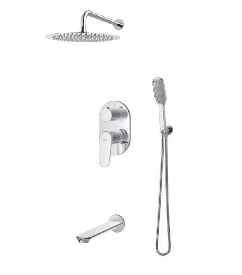 Vedo Otto kompletny system wannowo-prysznicowy podtynkowy z deszczownicą 25x25 chrom VBO8231/25