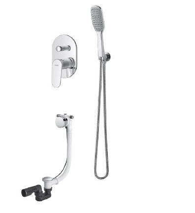 Vedo Otto kompletny system podtynkowy wannowy z napełnianiem przez przelew chrom VBO8242