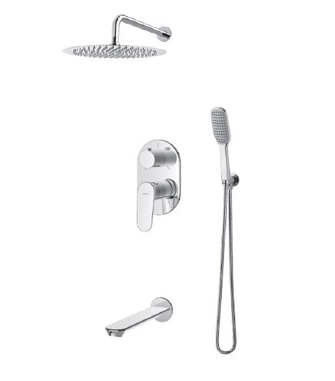 Vedo Otto kompletny system wannowo-prysznicowy podtynkowy z deszczownicą 20x20 chrom VBO8231/20