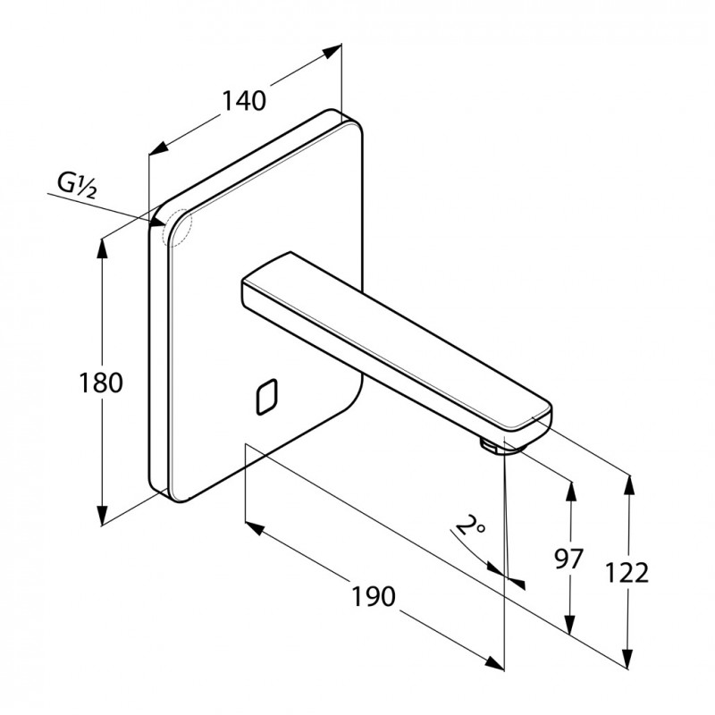 Kludi Zenta elektroniczna bateria umywalkowa podtynkowa do wody zmieszanej 190mm chrom 3850205