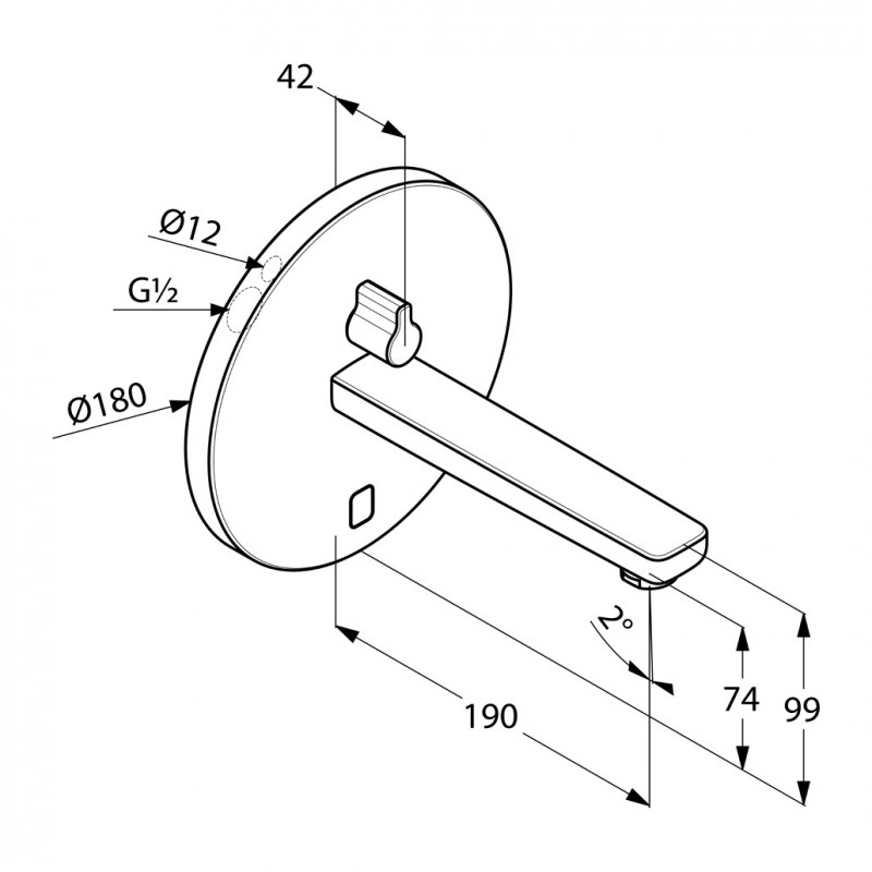 Kludi Zenta elektroniczna bateria umywalkowa podtynkowa 190mm chrom 3850105