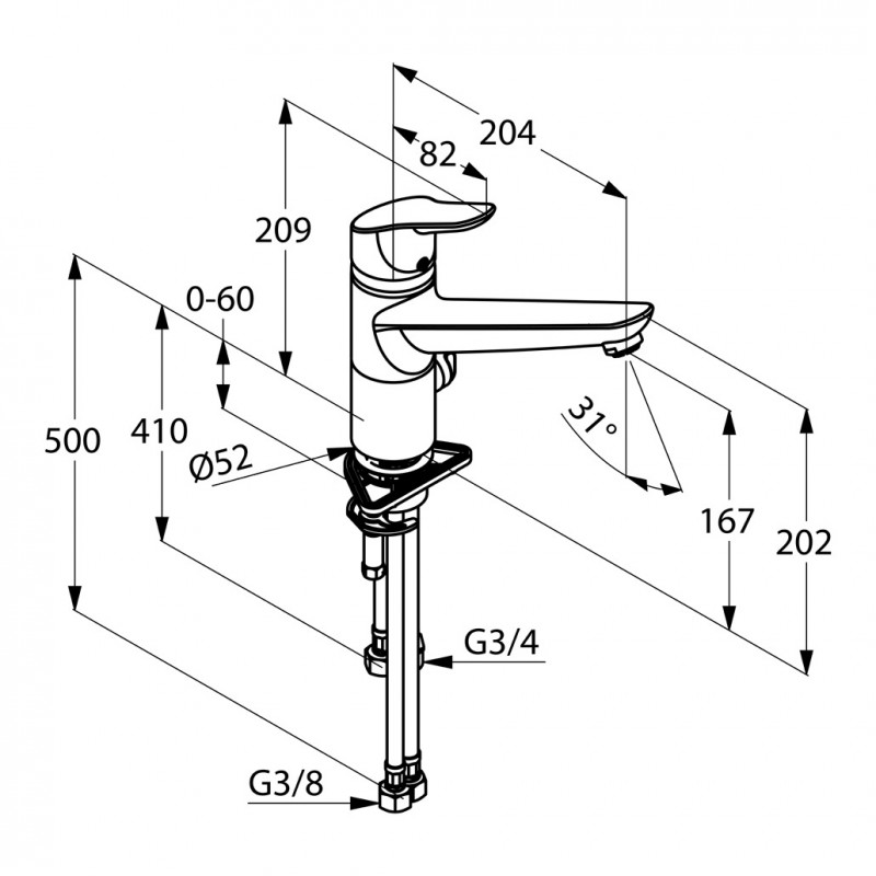 Kludi Objekta bateria kuchenna zlewozmywakowa chrom 325770575