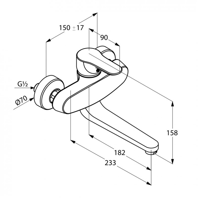 Kludi Objekta bateria kuchenna zlewozmywakowa ścienna 180mm chrom 328820575