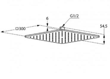 Kludi A-QA deszczownica głowica prysznicowa kwadratowa 300mm chrom 645300500