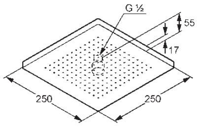 Kludi A-QA deszczownica głowica prysznicowa kwadratowa 300mm 30x30 chrom 644300500