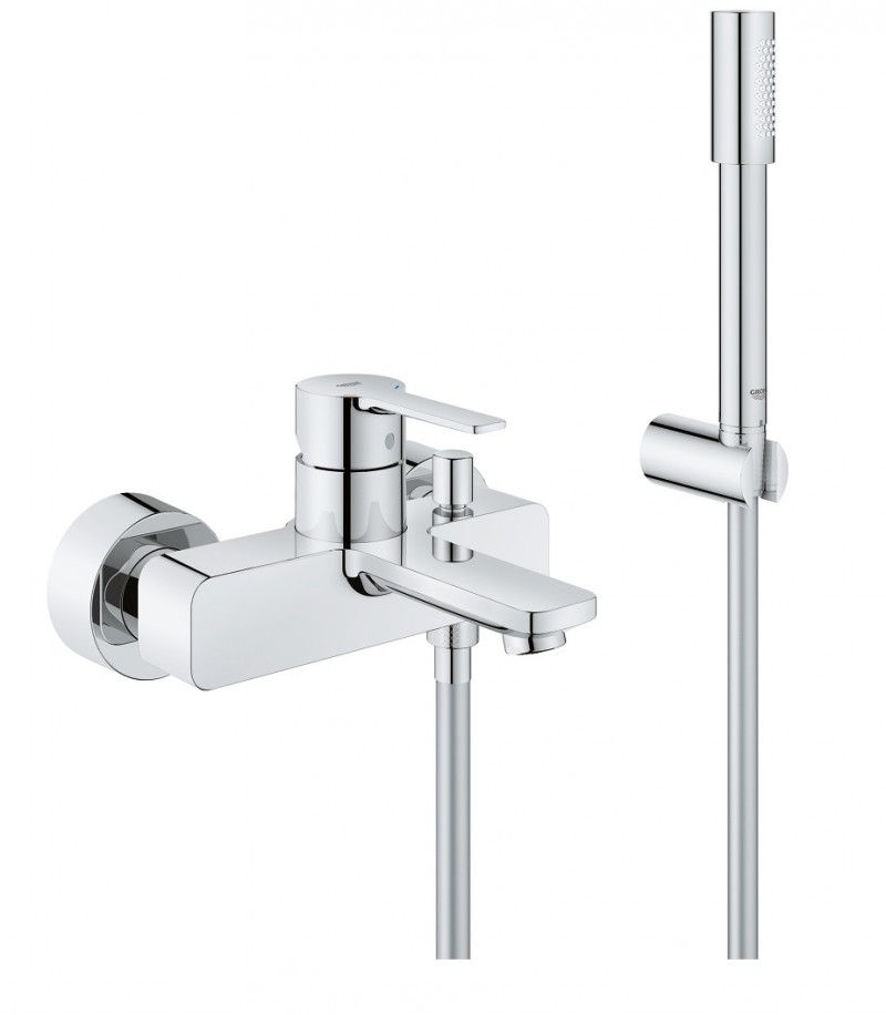 Grohe Lineare bateria wannowa ścienna z zestawem prysznicowym chrom 33850001