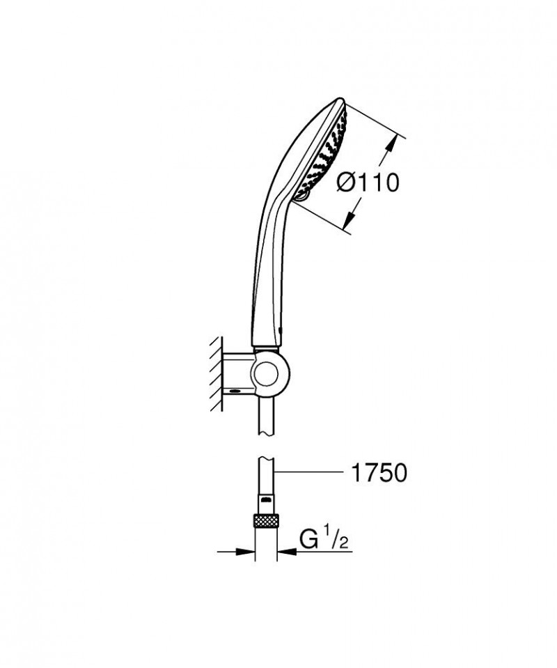 GROHE Euphoria 110 Champagne zestaw prysznicowy z uchwytem punktowym chrom 27355000