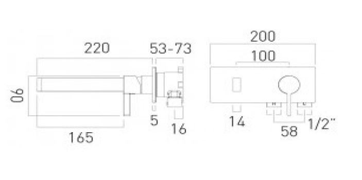 Vado Edit bateria umywalkowa podtynkowa chrom EDI-109SA-CP