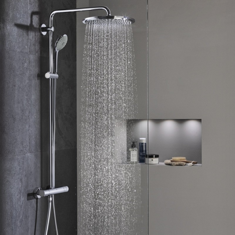 Grohe Euphoria System 310 zestaw prysznicowy z termostatem ścienny stal 26075DC0