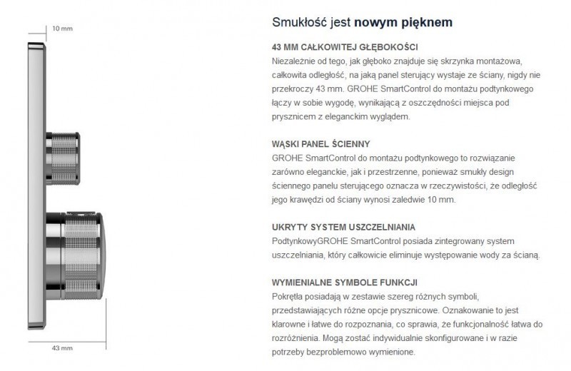 Grohe Grohtherm Smartcontrol podtynkowa bateria termostatyczna 2-drożna biały/chrom moon white 29151LS0