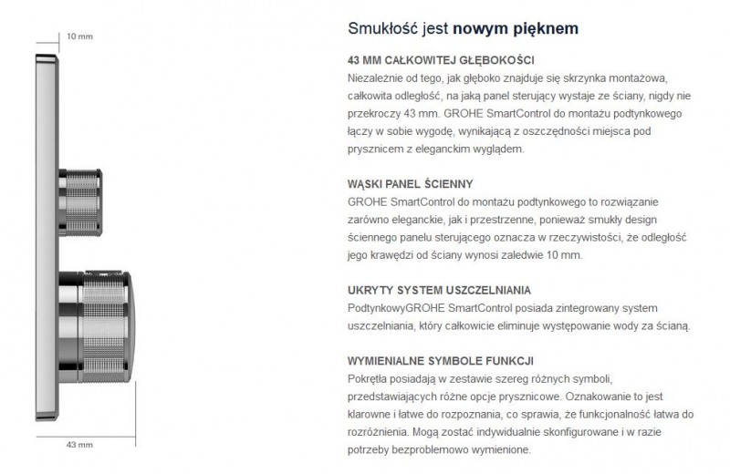 Grohe Grohtherm Smartcontrol podtynkowa bateria termostatyczna 1-drożna chrom 29123000