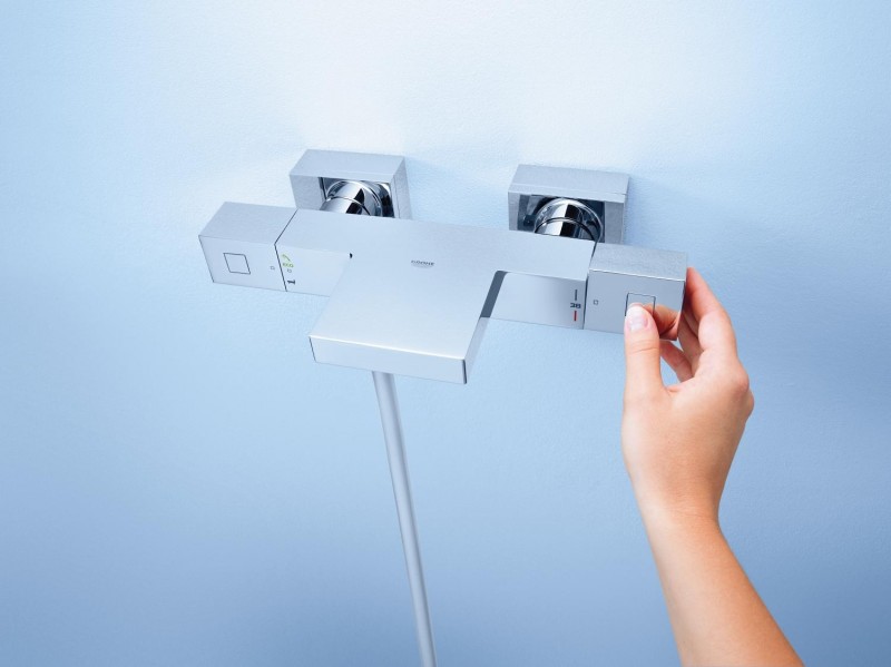 Grohe Grohtherm Cube bateria wannowa termostatyczna ścienna chrom 34497000