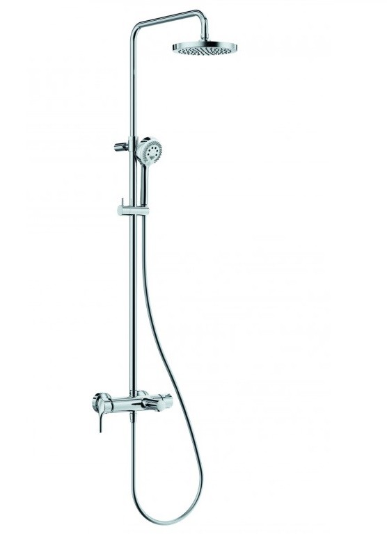 Kludi Logo Dual Shower System zestaw prysznicowy z baterią wannowo-prysznicową i deszczownicą chrom 680830500