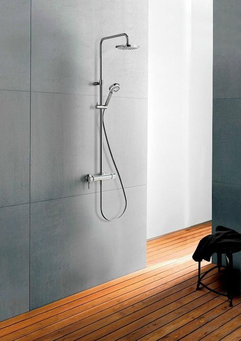 Kludi Logo Dual Shower System zestaw prysznicowy z baterią prysznicową i deszczownicą chrom 680850500