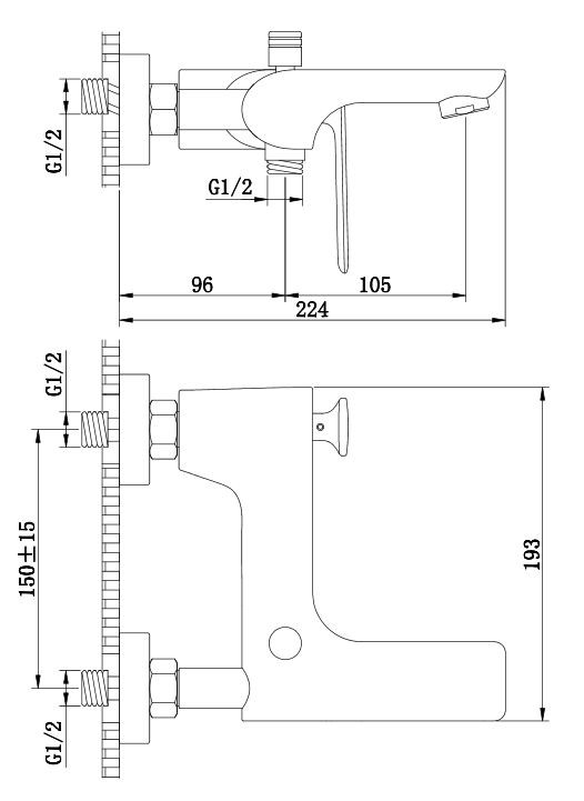 Kohlman Experience bateria wannowa ścienna chrom QW110E