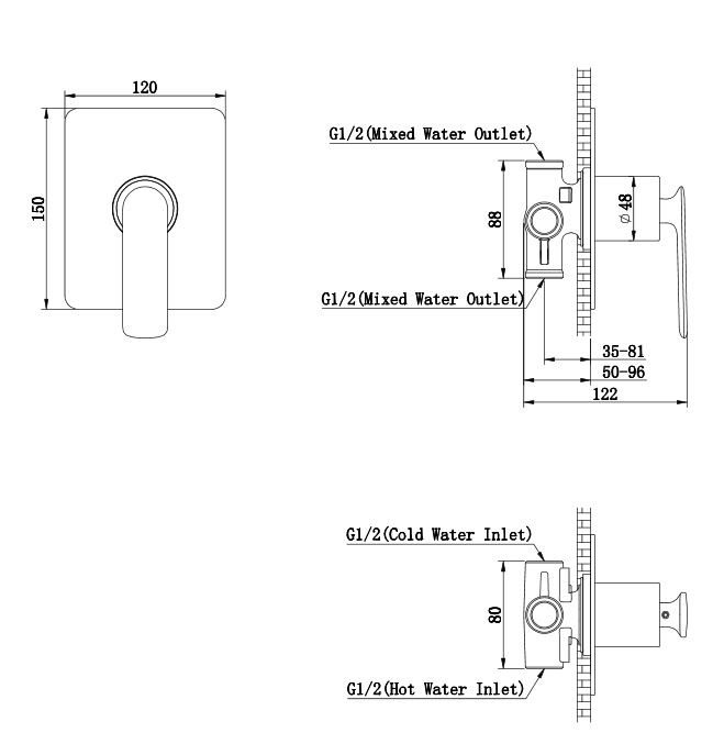 Kohlman Experience bateria prysznicowa podtynkowa 1-drożna chrom QW220E