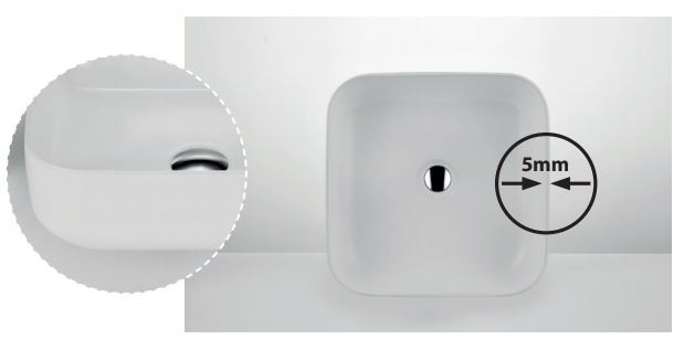 Massi Alizma umywalka stawiana na blat kwadratowa 39x39 cm biały MSU-0009