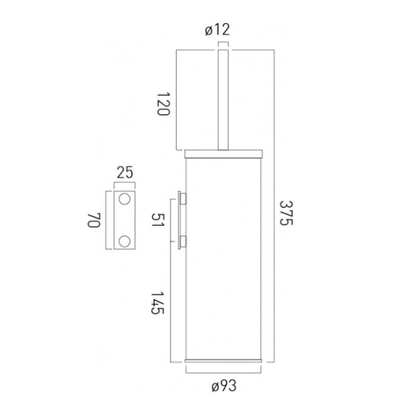 Vado Infinity szczotka toaletowa wisząca lub stojąca chrom INF-188-CP
