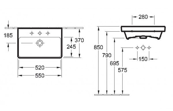 Villeroy&Boch Avento umywalka meblowa 55cm z przelewem biały weiss alpin 4A005501