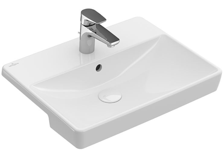 Villeroy&Boch Avento umywalka półblatowa 55cm z przelewem biały weiss alpin ceramicplus 4A0655R1
