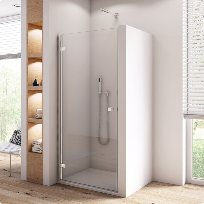 Sanswiss Annea drzwi otwierane jednoczęściowe LEWE 90 cm do wnęki lub ścianki srebrny połysk przeźroczyste AN1CG09005007