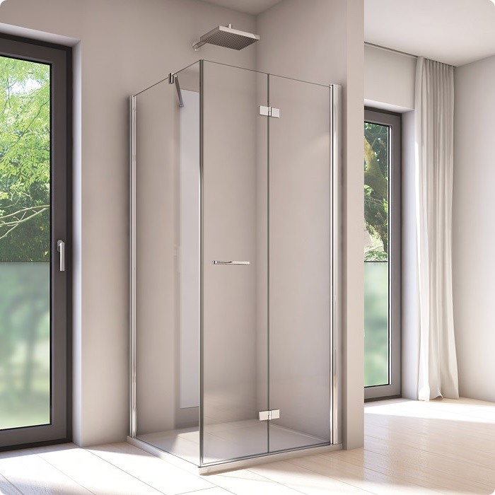 Sanswiss Solino drzwi składane 70 cm do wnęki lub ścianki PRAWE srebrny połysk przeźroczyste SOLF1D07005007