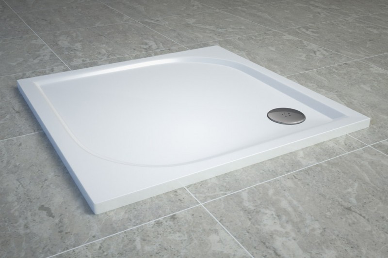 Sanswiss Tracy brodzik kwadratowy 90x90 konglomerat biały WAQ090004