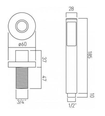 Vado Zoo zestaw prysznicowy na rant wanny słuchawka uchwyt chrom ZOO-DECKKIT-CP