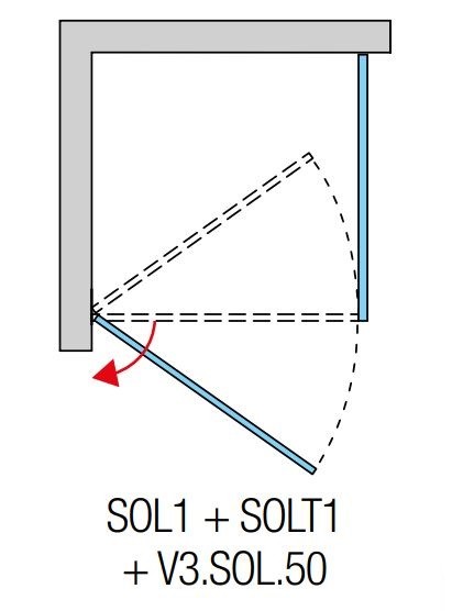 SanSwiss Solino zestaw uzupełniający do ścianki bocznej otwieranie drzwi do środka i na zewnątrz V3.SOL.50