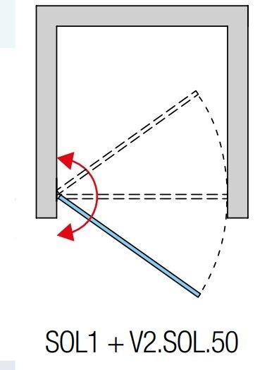 SanSwiss Solino zestaw uzupełniający do wnęki otwieranie drzwi do środka i na zewnątrz V2.SOL.50
